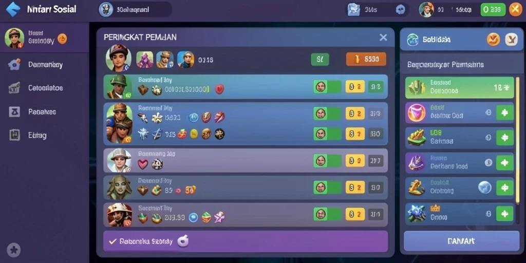 Screenshot menunjukkan tampilan utama EMON77 yang menarik.
